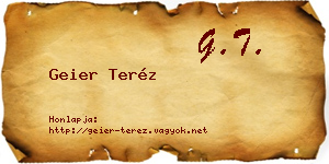 Geier Teréz névjegykártya